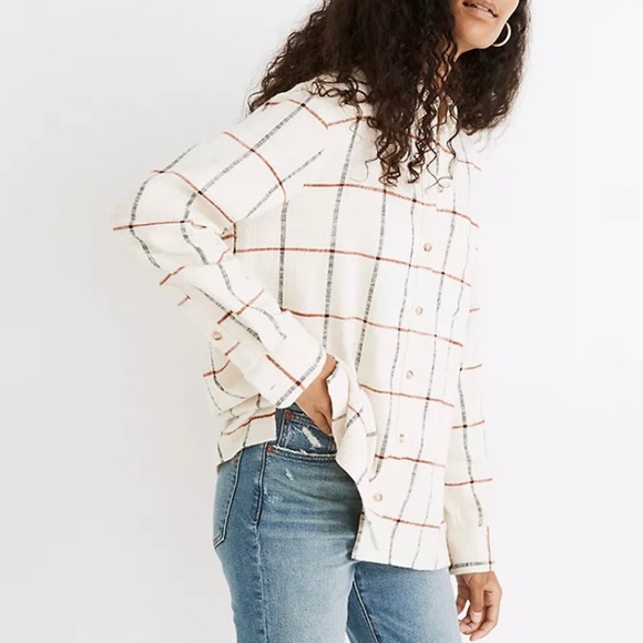 Madewell Tops - Flannel Oversized Ex-Boyfriend Shirt in Windowpane